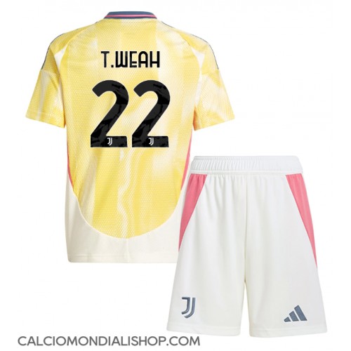 Maglie da calcio Juventus Timothy Weah #22 Seconda Maglia Bambino 2024-25 Manica Corta (+ Pantaloni corti)